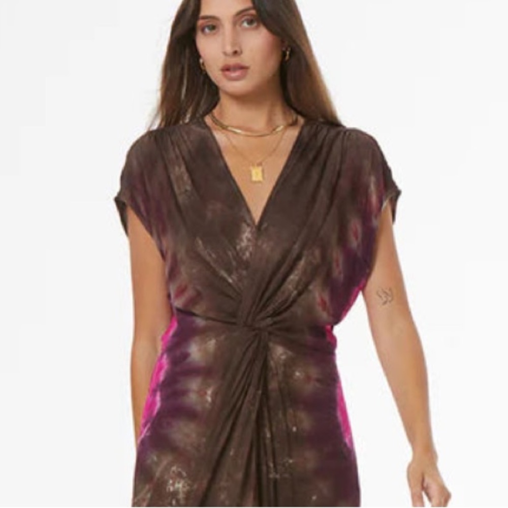 Young, Fabulous & Broke Helena Solar Flare Brown Tie Dye Maxi Dress - Picture 1 of 13